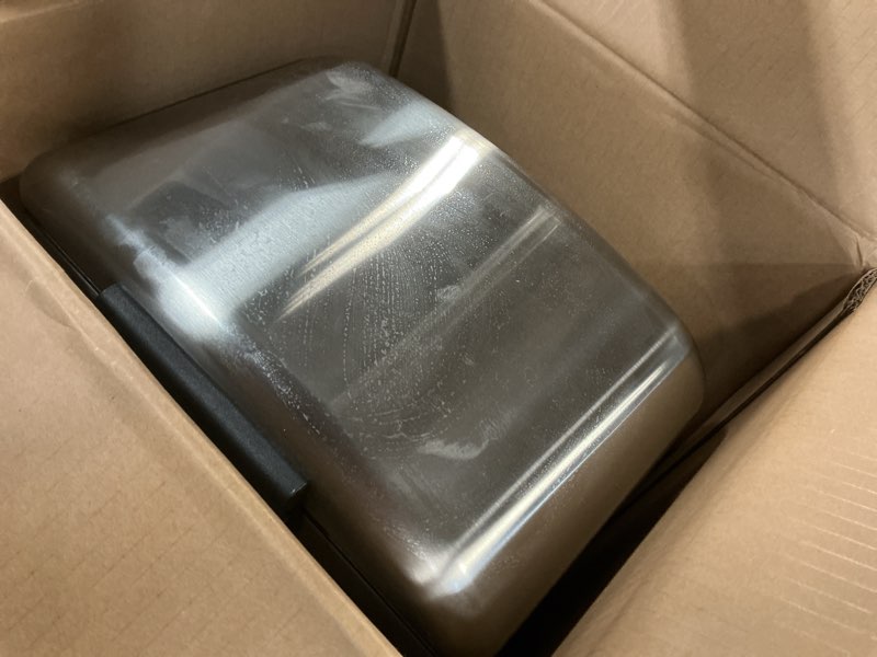 Condition photo showing Good Condition for amazon basics rectangular small trash can with soft-close step pedal, removable inner bucket, hands-free, space-saving, smudge resistant, 20l / 5.3 gallon, nickel wide 5.3 gallon nickel