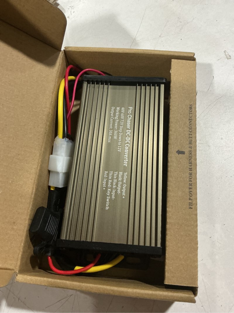 Condition photo showing As Is for pro chaser dc-dc 72v 60v 48v volt voltage to 12v step down voltage reducer regulator 360w 30a for scooters & bicycles golf cart (30a 360w)
