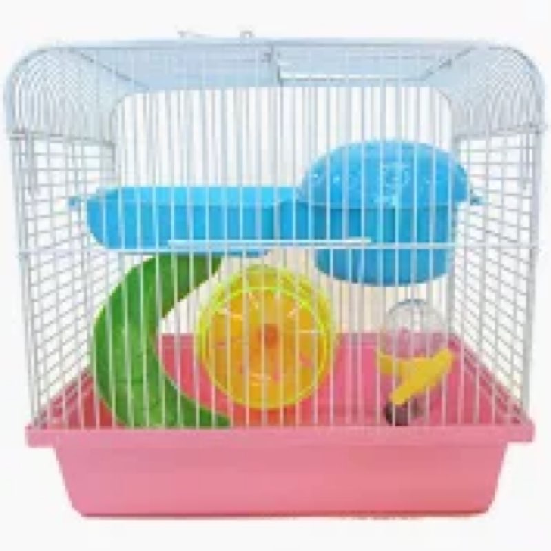 YML Dwarf Hamster or Mouse Cage with Accessories  Pink 