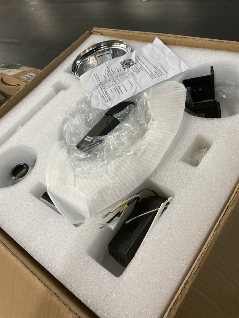 Condition photo showing Good Condition for 42" retractable ceiling fans with lights, crystal chandelier ceiling fan with remote & app control, modern dimmable led fandelier for living room, dinning room, bedroom (silver)