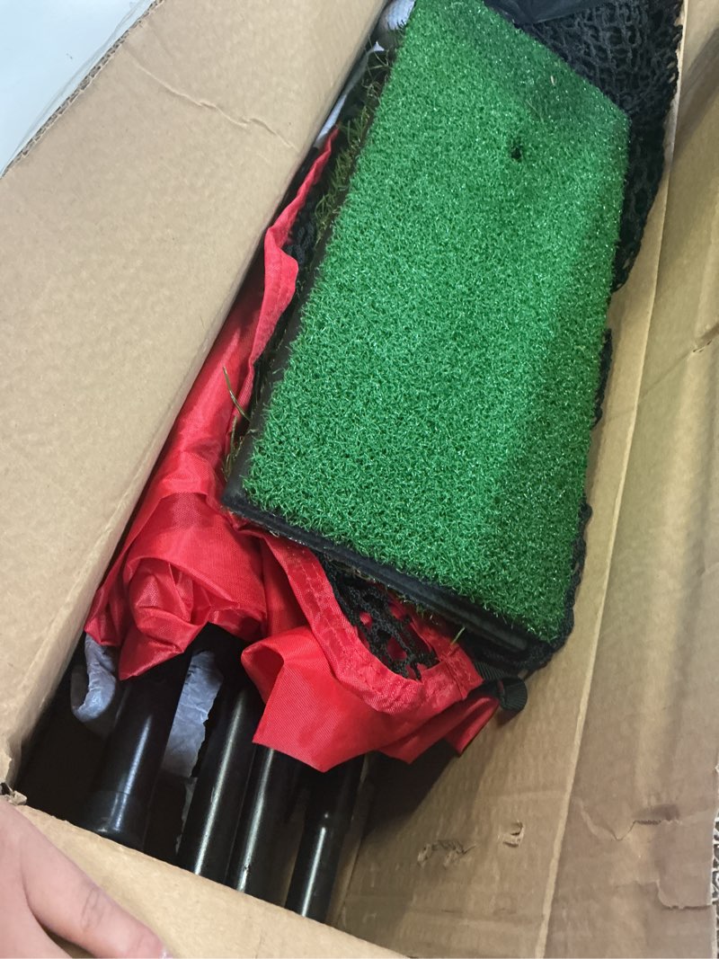 Condition photo showing Good Condition for gagalileo golf hitting net with target?professional heavy duty practice net for driver swing training backyard garage 12x10ft