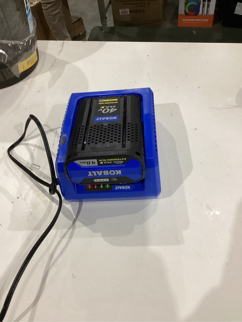 kobalt 40v max 4.0 ah extended run battery + charger kit fast charging