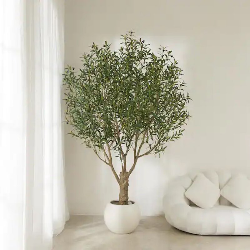 8ft.Artificial Olive Tree Indoor/Outdoor, Faux Plant with UV-Resistant