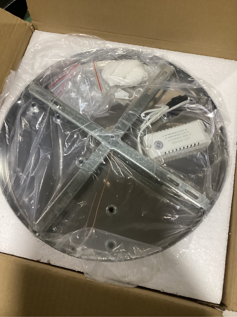 Condition photo showing Good Condition for 13.8" 3 tier crystal flush mount chandelier ceiling light | crystal 3 tier flush mount 3 color adjustable ceiling light for dining room living room and bedroom 13.8" multi color