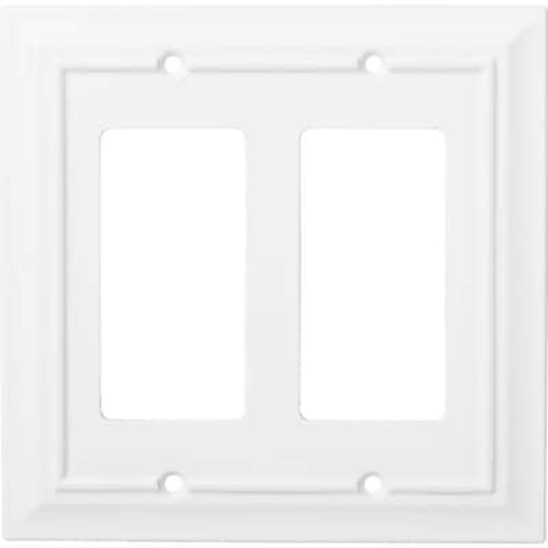 allen + roth wood architectural 2 -gang midsize size pure white natural fiber indoor decorator