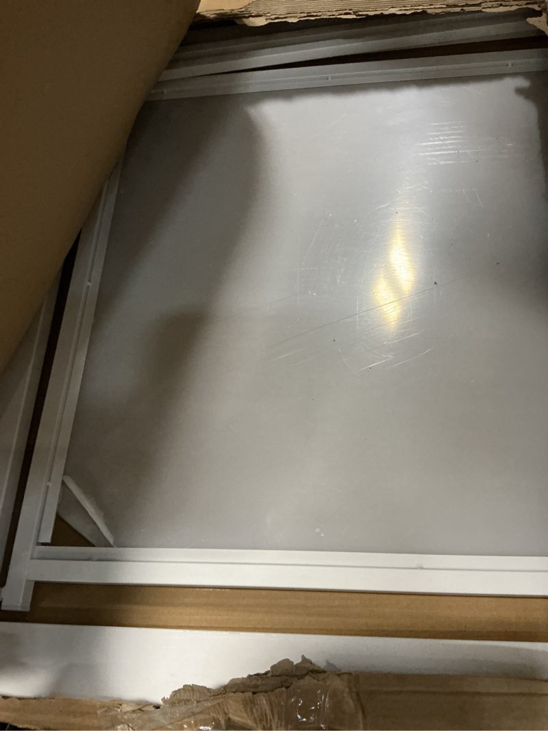 Condition photo showing Good Condition for 56" high extra tall cat gate, 29.5-34.26" wide clear acrylic baby gate for doorways stairs, no drilling pet safety gate indoor, metal frame transparent door for cats- white white w?29.5-34.26"