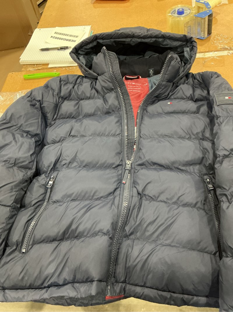 Condition photo showing Good Condition for suze xl, tommy hilfiger men's down alternative hooded puffer jacket