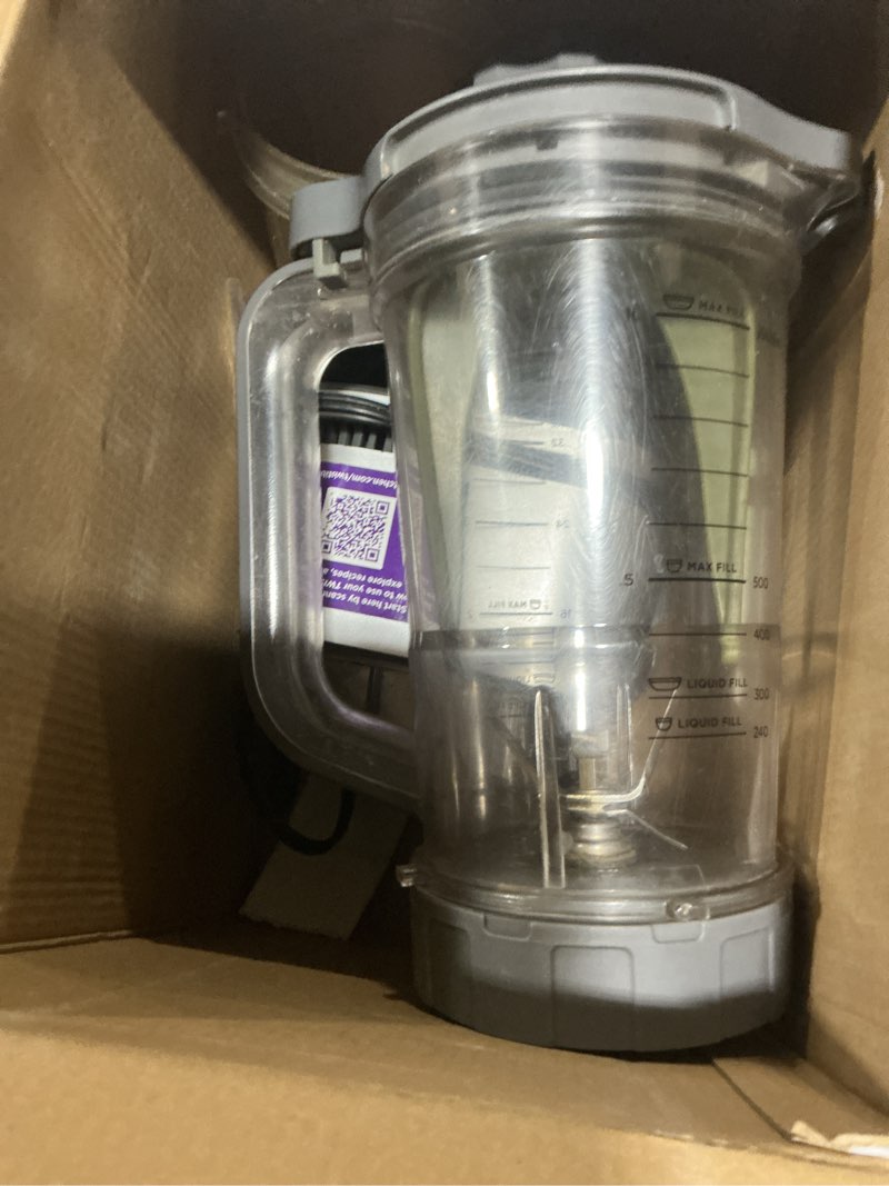 Condition photo showing As Is for Ninja SS151 TWISTi Blender DUO, High-Speed 1600 WP Smoothie Maker & Nutrient Extractor* 5 Functions Smoothie, Spreads & More, smartTORQUE, 34-oz. Pitcher & (2) To-Go Cups, Gray 1400 Peak Watts