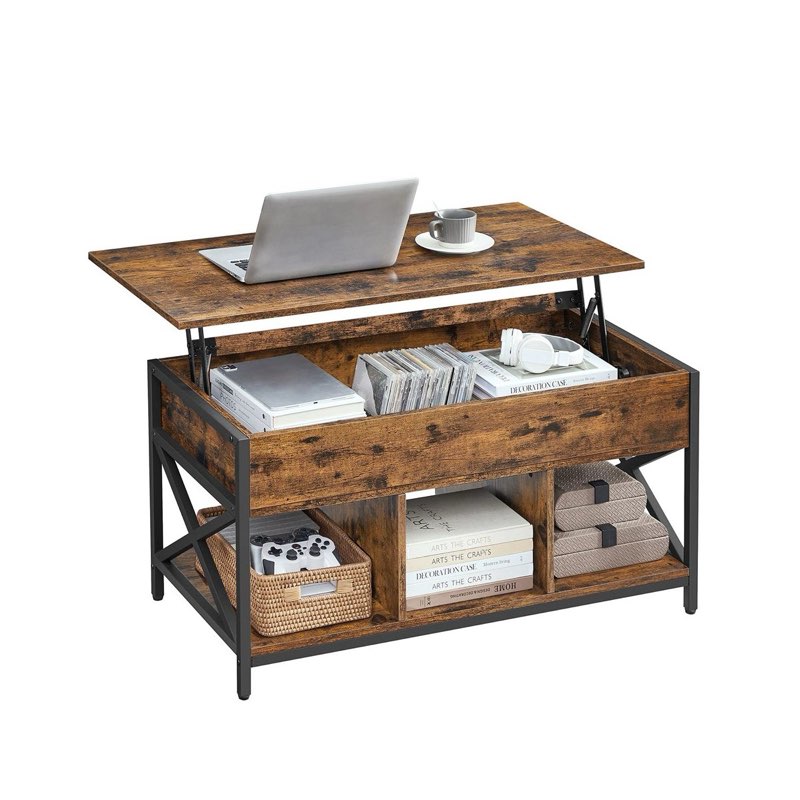 (Similar)(incomplete)VASAGLE Lift Coffee Table with Storage Shelf Hidden Compartments and Lifting Top 19.7 x 39.4 x (19.3-24.4) Inches