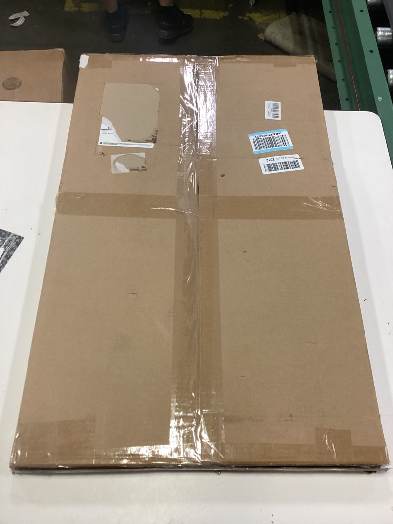 Condition photo showing New/Like New for fixed window safety guard 19”x 54” adjustable width prevents accidental falls, non-egress, tamper resistant screws included, white, single pack 19x54 inches