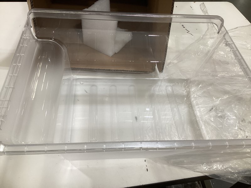 Condition photo showing Good Condition for upgraded da97-08692b refrigerator crisper drawer bin compatible with samsung refrigerator drawer replacement rs25j500dsr rs25j500dsg rs25h5000sr da97-08692a for samsung fridge drawer bottom