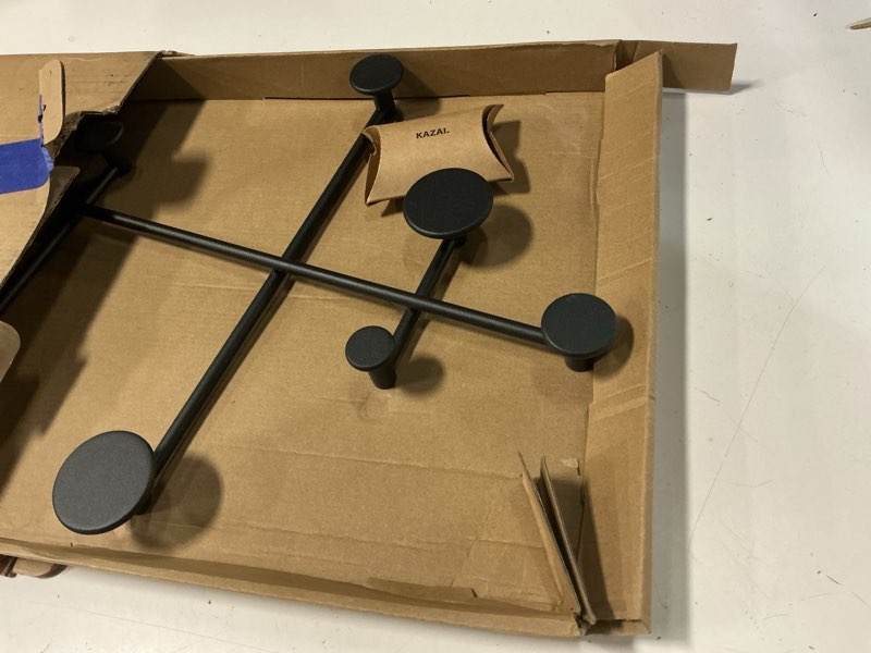 Condition photo showing Good Condition for kazai. 'sval' wall wardrobe | minimalist coat hook design from berlin | modern metal wall-mounted coat rack/hooks | black