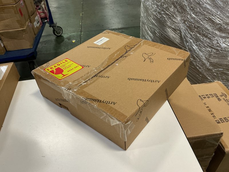 Condition photo showing New/Like New for ArtbyHannah Framed Safari Nursery Wall Decor, 10x10 inch Cute Baby Wall Art Room Decor for Kids, Jungle Animals Prints for Playroom Bedroom Decorations 4 Pack (Elephant, Giraffe, Tiger and Cow)