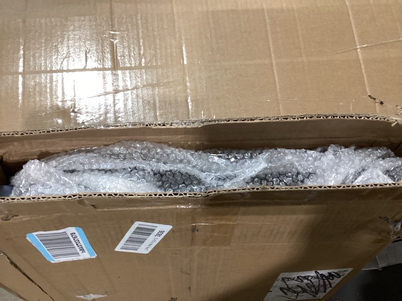 Condition photo showing As Is for balcony railing hanging table outdoor folding balcony bar table for railings patio side table with adjustable height for deck, patio,39.3"(l) x 15.0"(w), black black 39.3 x 15.0 inches