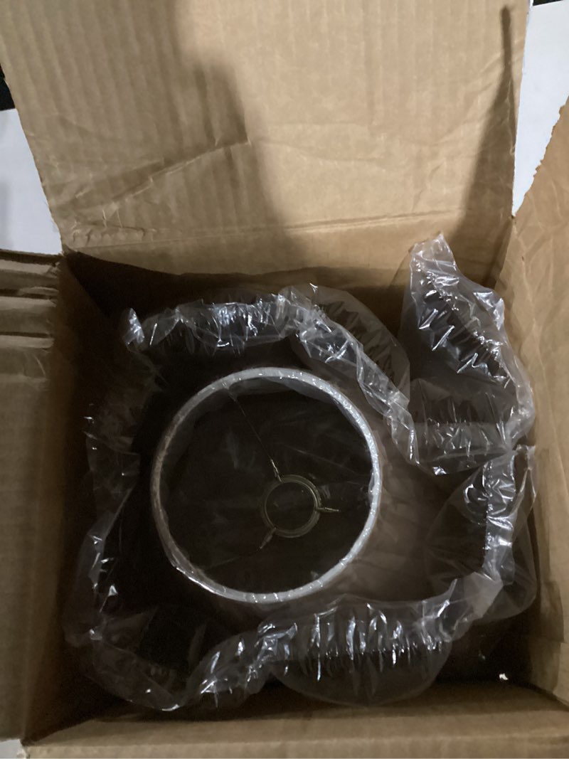 Condition photo showing Good Condition for Aspen Creative 58908A, Empire Uno Lamp Shade in Light Grey, 5" Top x 9" Bottom x 7" Slant Height, Slip UNO 33mm