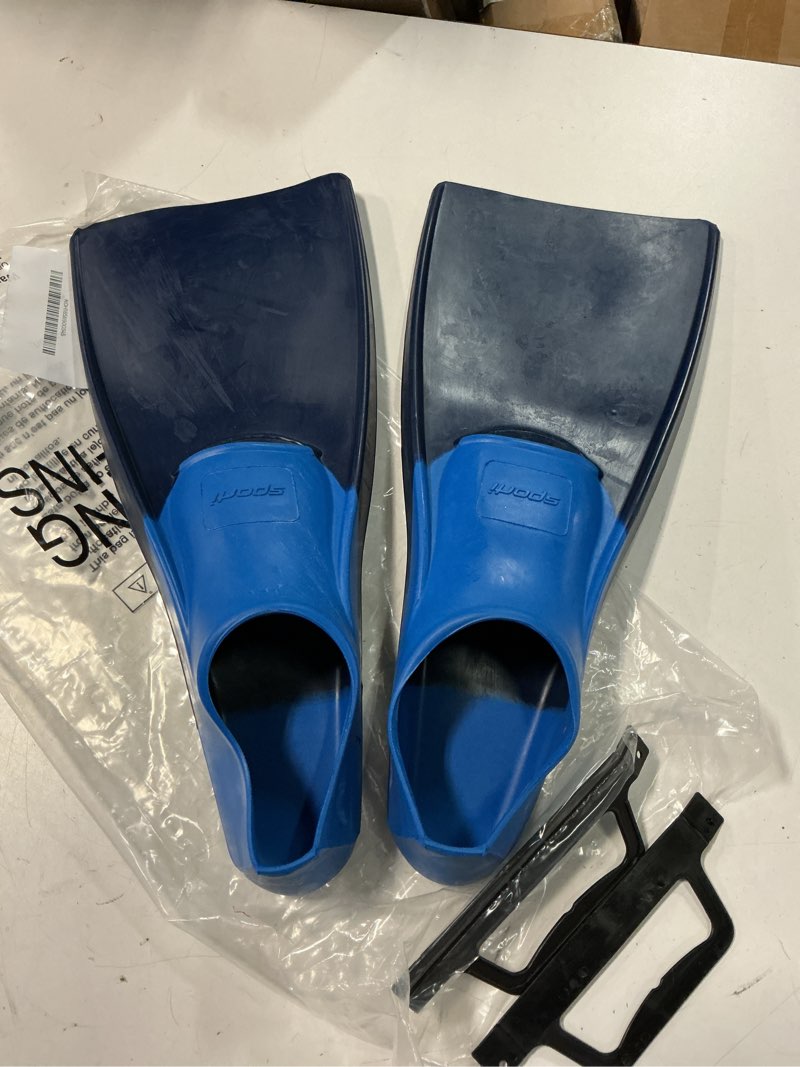 Condition photo showing Good Condition for sporti adult-kids swim fins for pool lap swimming - long floating fins for swimming & snorkeling - swim flippers for training m 7-8 / w 8-9 navy-blue