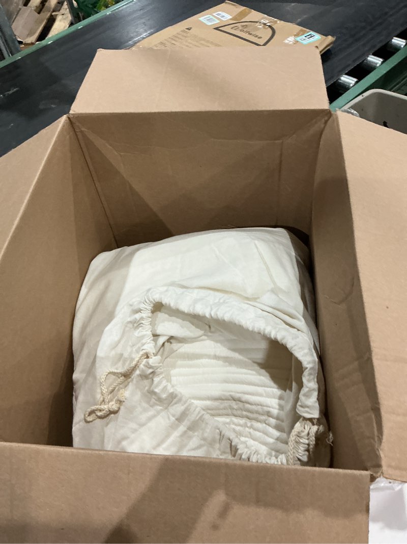 Condition photo showing As Is for your moon natural wool mattress pad full – 200gsm australian wool mattress topper, quilted fitted mattress bed cover with 16" deep pocket, hypoallergenic cotton cover (white) white- 200gsm full