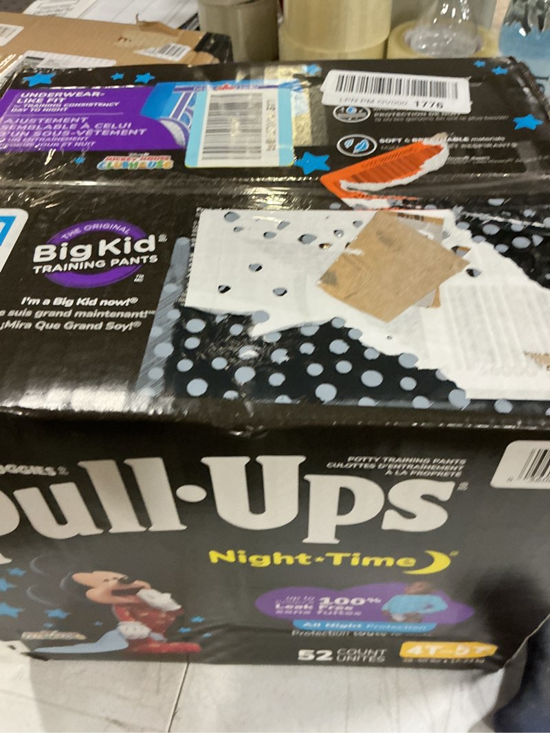 Condition photo showing New/Like New for pull-ups boys' night-time potty training pants, size 4t-5t overnight training underwear (38-50 lbs), 52 ct