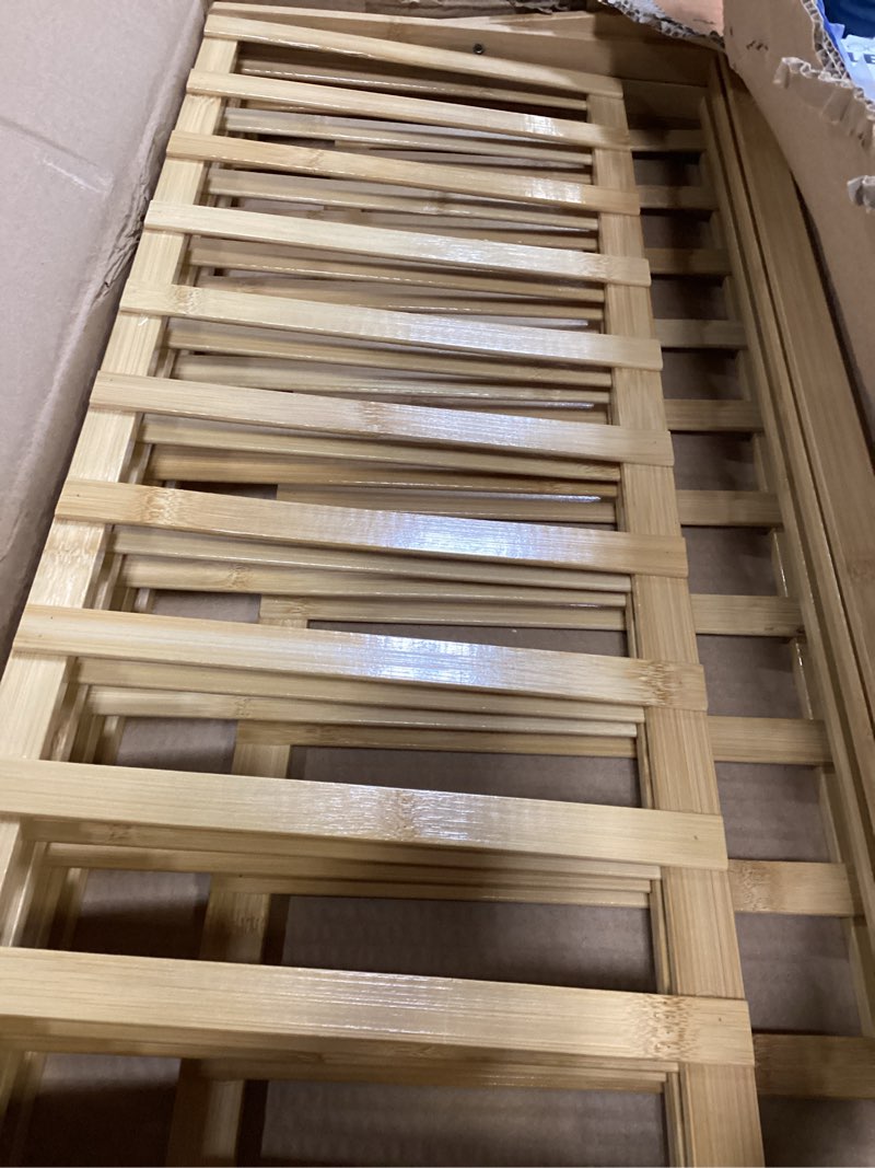 Condition photo showing Good Condition for bamboo shoe rack 4 tier collapsible - shoe rack for entryway, without installation storage shelf rack perfect for entryway corridors front door living room kitchen, original color