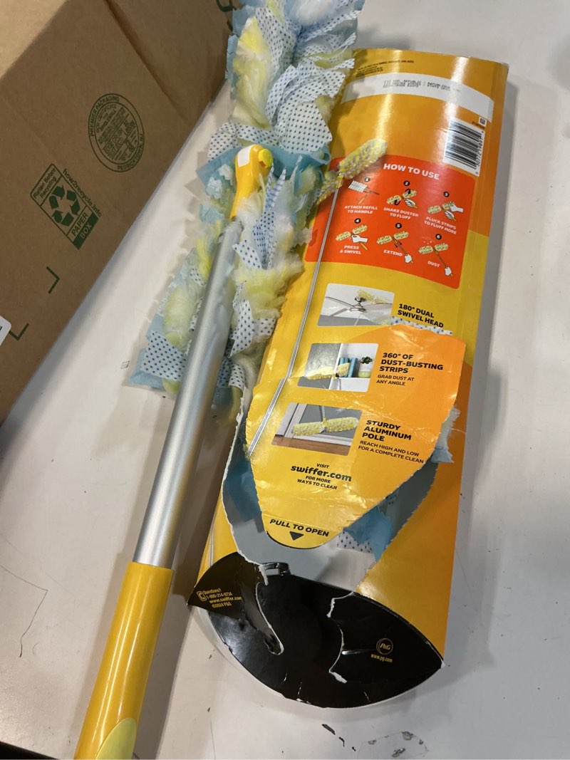 Condition photo showing Good Condition for Swiffer Duster Kit with 6 ft Super Extendable Handle, Heavy Duty Starter Kit with 8 Refills