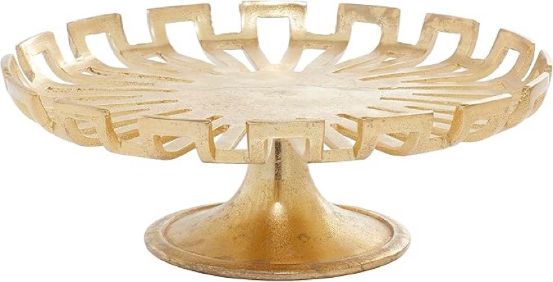 Similar))) Deco 79 Contemporary Cake Stand, 5\" H x 15\" L, Metallic