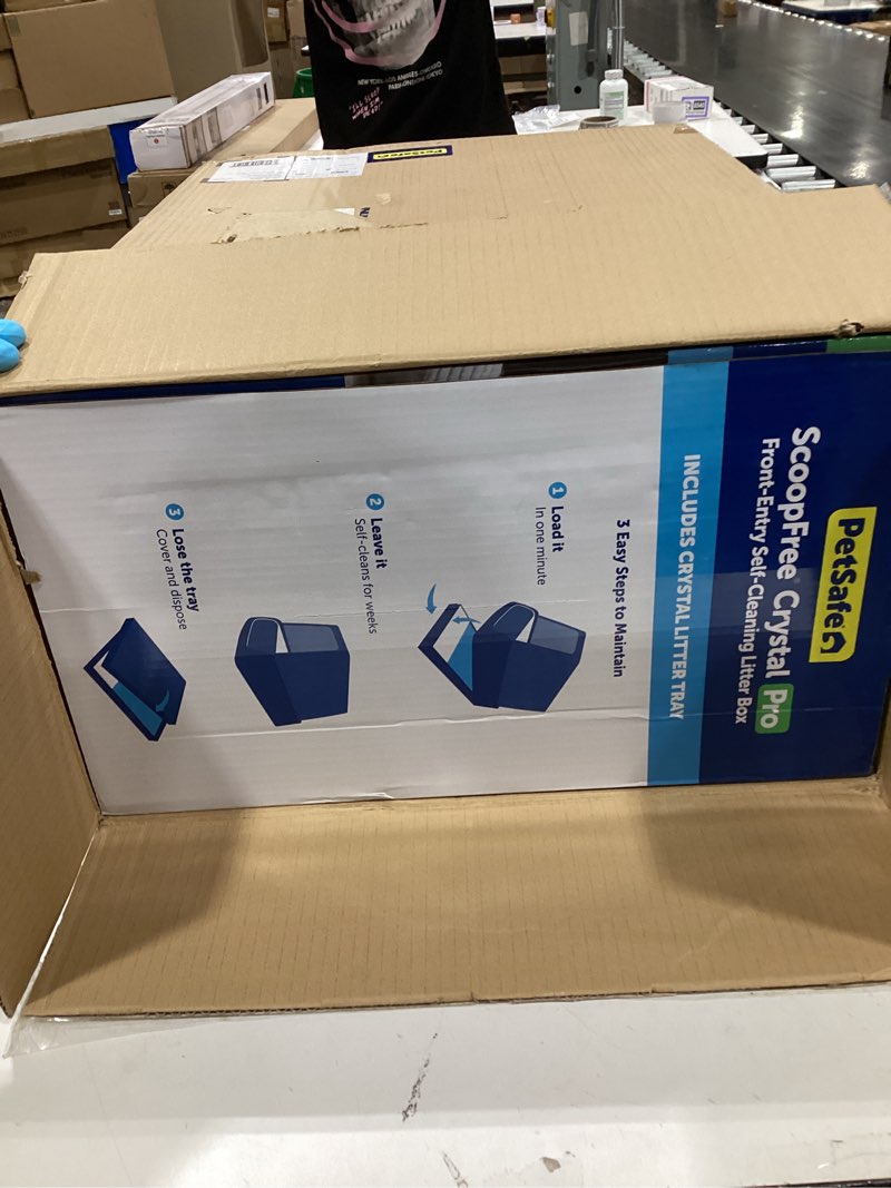 Condition photo showing New/Like New for PetSafe Legacy ScoopFree Crystal Pro Self-Cleaning Automatic Cat Litter Box - Front-Entry Motion-Sensing Cat Box with Integrated Health Counter - Includes 1 Disposable Crystal Litter Tray One Size Crystal Pro Legacy Litter Box