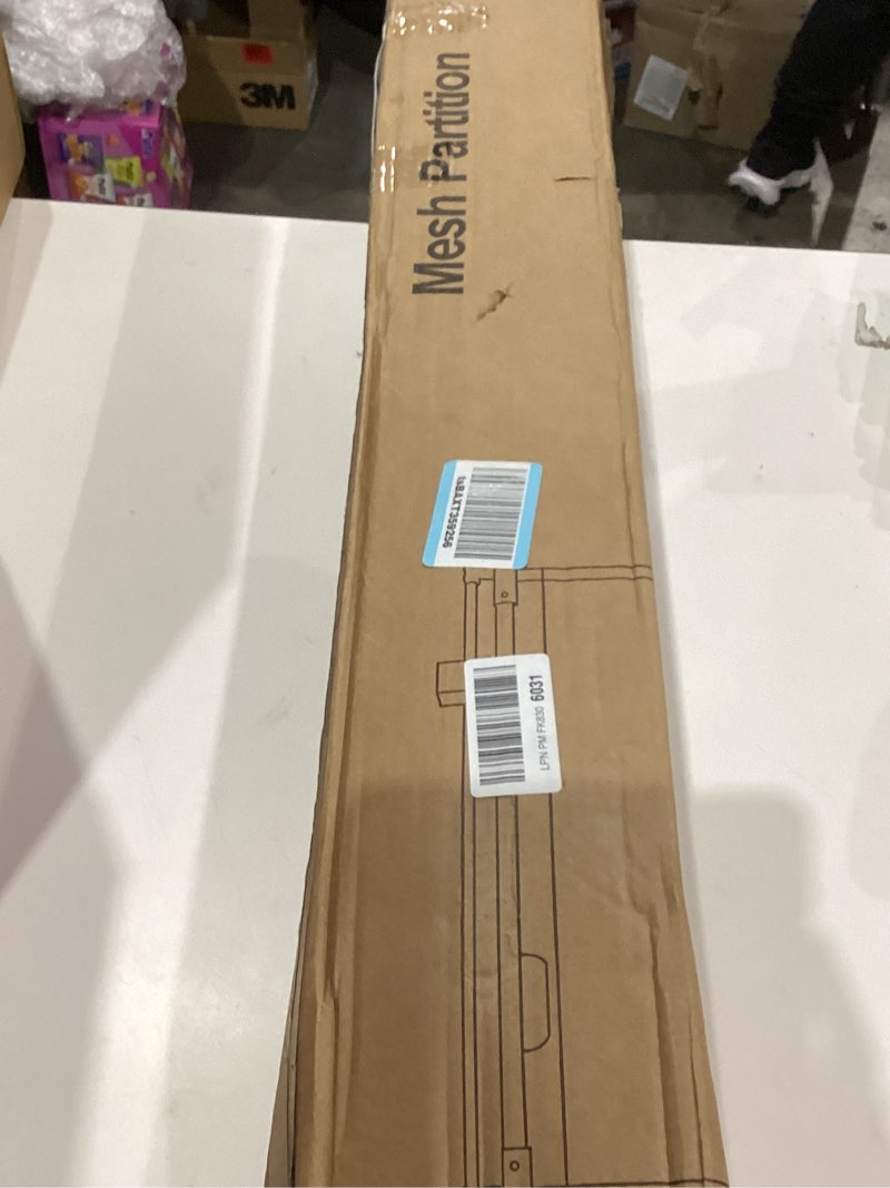 Condition photo showing New/Like New for 236" Retractable Baby Gates Dog Gate Extra Wide, 42" Tall Child Pet Safety Gate with Reinforced Strips for Stairs, Long Mesh Garage Gates Fence for Outdoor Indoor Large Openings Driveway Decks Patio Black 42" Tall x 236" Wide