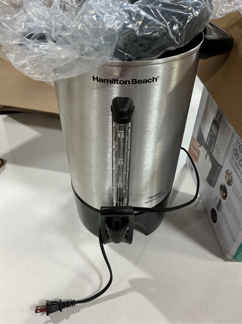 Condition photo showing Good Condition for Hamilton Beach 45 Cup Coffee Urn and Hot Beverage Dispenser, Silver (40519)