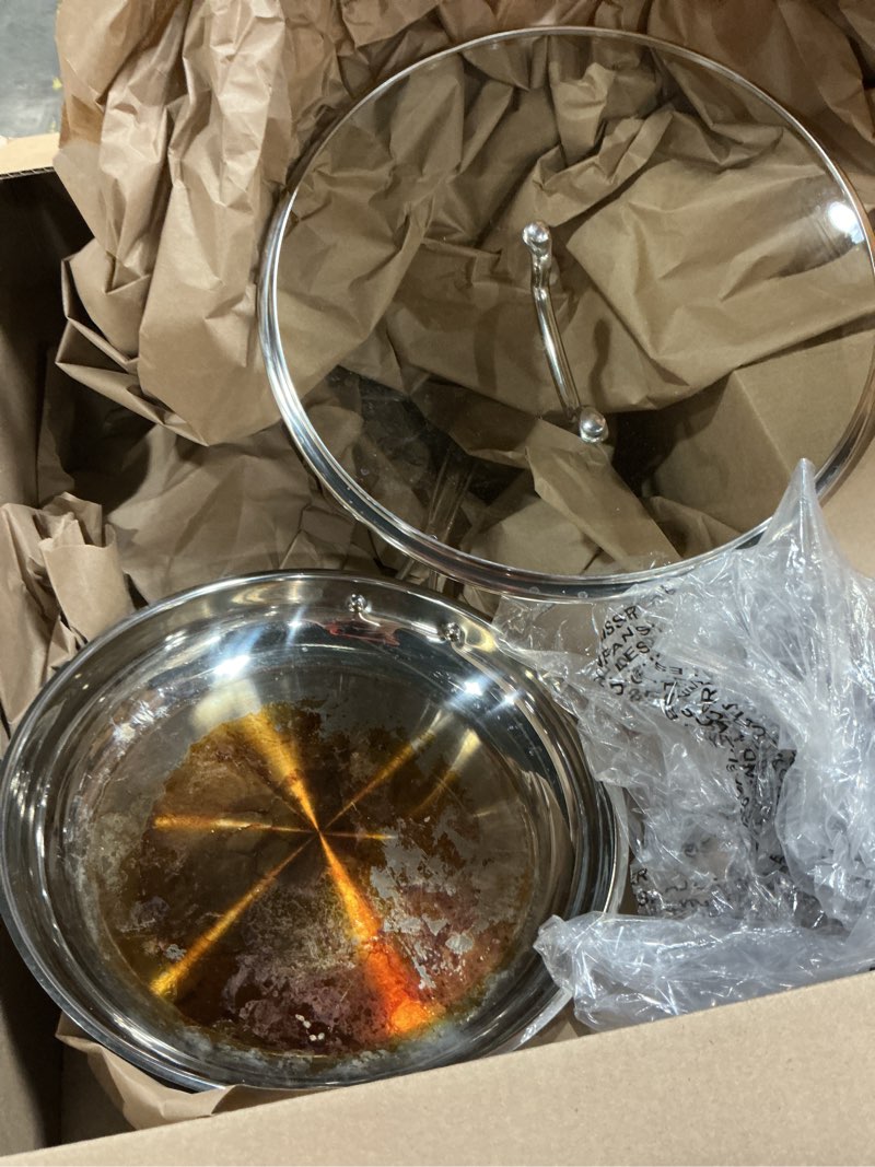 Condition photo showing As Is for cuisinart 12 inch skillet with glass cover, chef's classic collection, 722-30g