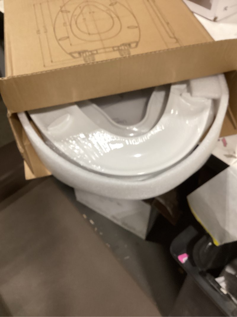 Condition photo showing New/Like New for yasfel toilet seat with toddler toilet seat built in, plastic, elongated slow close with magnets for potty training for kids & adults (white, 18.5”)