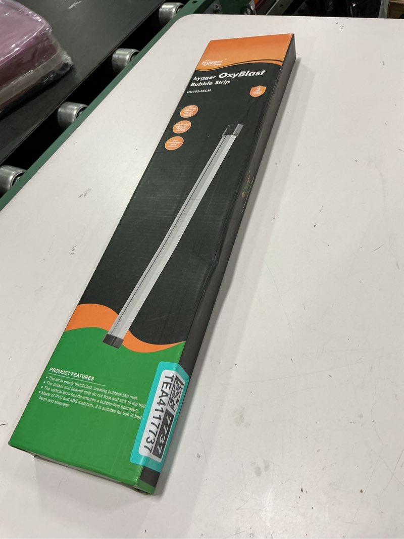 Condition photo showing New/Like New for hygger 21.7 Inch Long Aquarium Bubble Bar, Ultra-Fine Quiet Oxygen Diffuser Bubble Curtain Wall, Self-Sinking Design Fish Tank Bubbler Decorations for Freshwater Saltwater