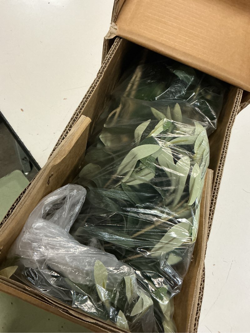 Condition photo showing New/Like New for artificial olive tree, tall 60'' faux potted silk green leaves olive tree with planter, large fake plants house modern greenery decoration for indoor home office housewarming garden decor