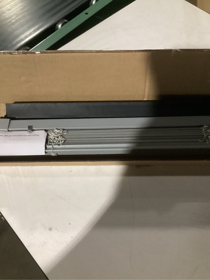 Condition photo showing Good Condition for LazBlinds No Tools No Drill Cordless 1" Vinyl Mini Blinds, 100% Blackout Blinds for Indoor Windows, Room Darkening Privacy Window Blinds and Shades for Interior, 23" W x 64" H, Grey Grey 23" W x 64" H