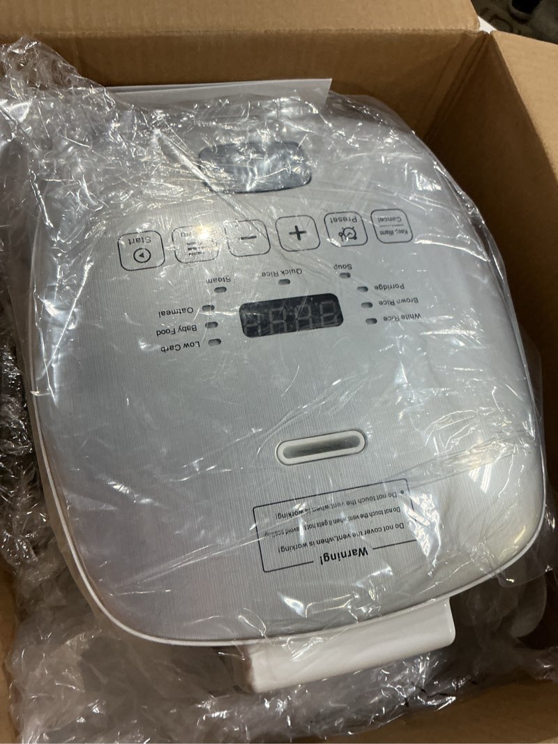 Condition photo showing Good Condition for novaspark low carb rice cooker stainless steel inner pot, mini stainless steel rice cooker small 5 cup, led display low sugar rice maker, 24h timer and auto keep warm, white rice/porridge/oatmeal, white