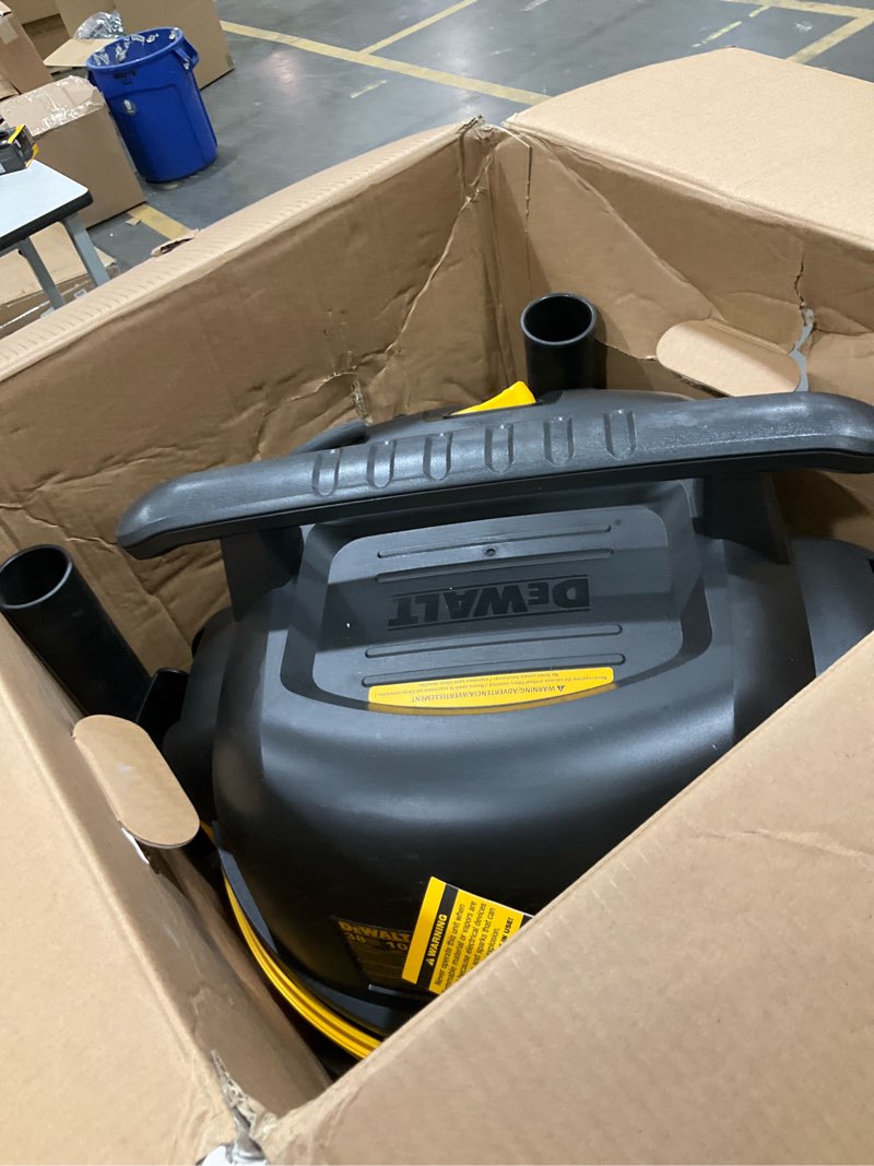 Condition photo showing As Is for DEWALT DXV10PZ 10 Gallon 5.5 Peak HP Poly Wet Dry Vacuum with Undetachable Blower, Yellow