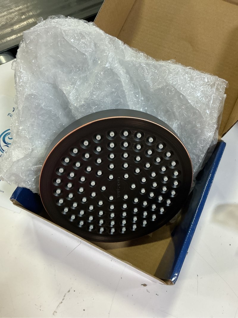 Condition photo showing Good Condition for high pressure shower head - anti-clogging silicone nozzles - 2.5 gpm removable restrictor - easy clean adjustable replacement - easy to install with plumbers tape - 6 inch - oil rubbed bronze finish rubbed oil bronze 2.5gpm