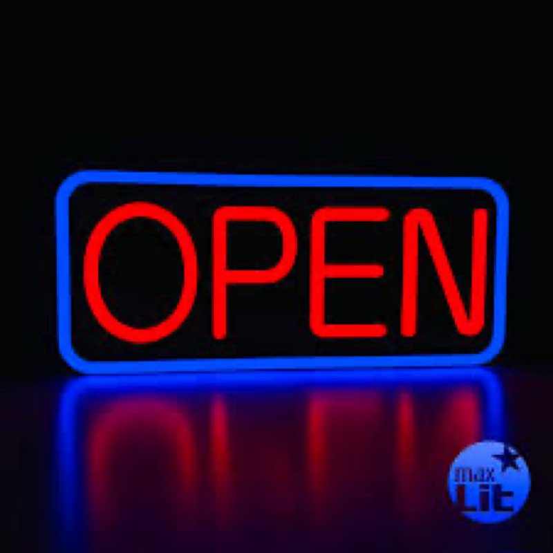22" X 11" Led Neon Open Signs for Business Ultra Bright Plug In Electric Light Up Large Open Signs w