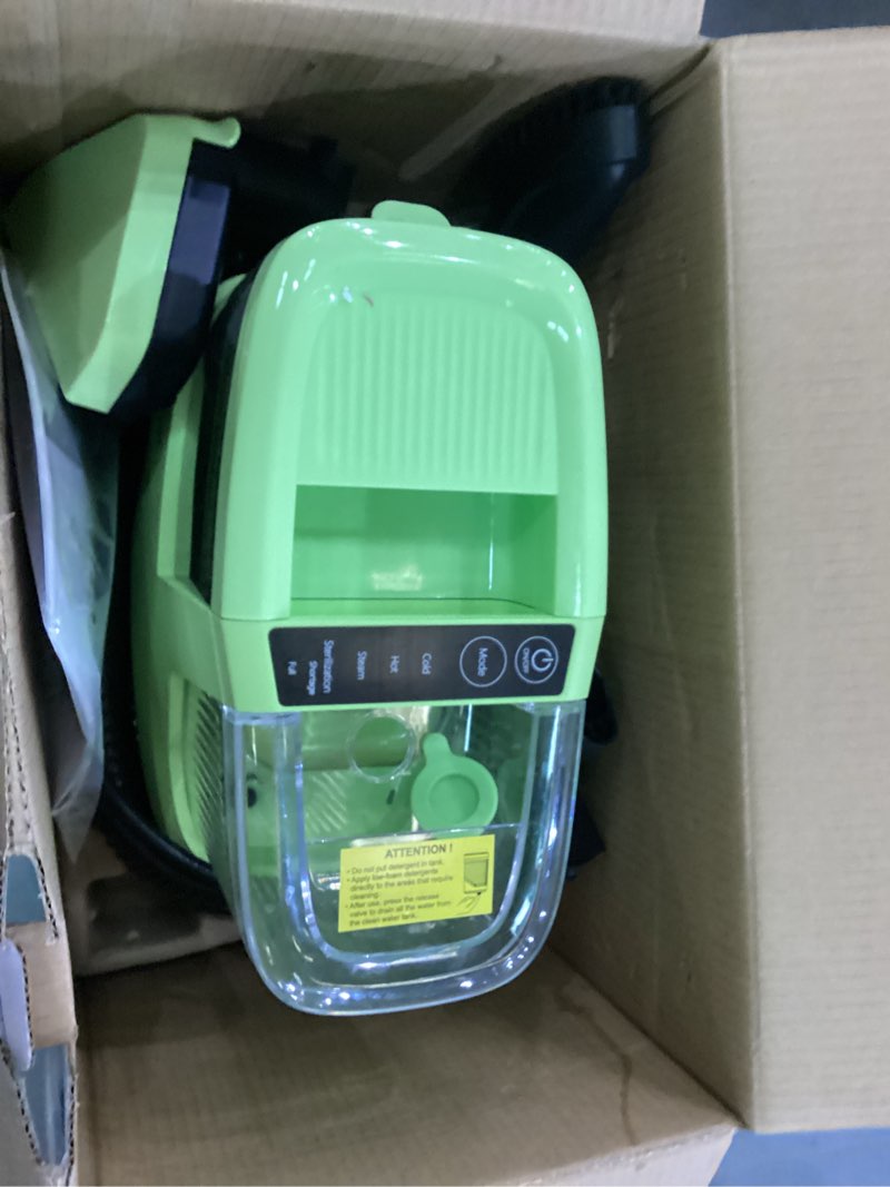 Condition photo showing As Is for AAOBOSI Portable Carpet Cleaner Machine, 17Kpa Upholstery Steam Cleaner with Smart Voice Prompting, Self-cleaning, 4 Tools for Pets, Car, Couch and Stairs- C688, Green