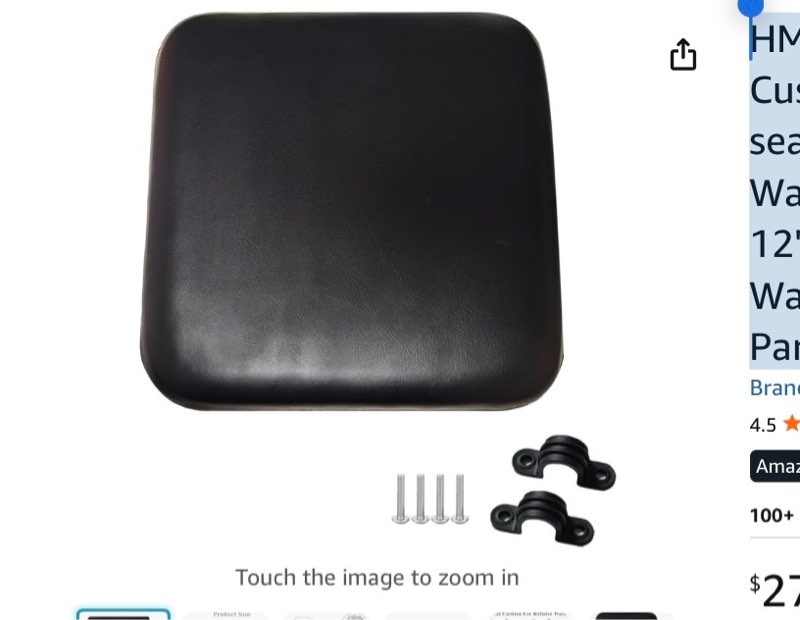 hmz rollator seat cushion,replacement seat for rollator walker 12\"x12\",rolling walkers replacement parts.(1ea black)(similar)