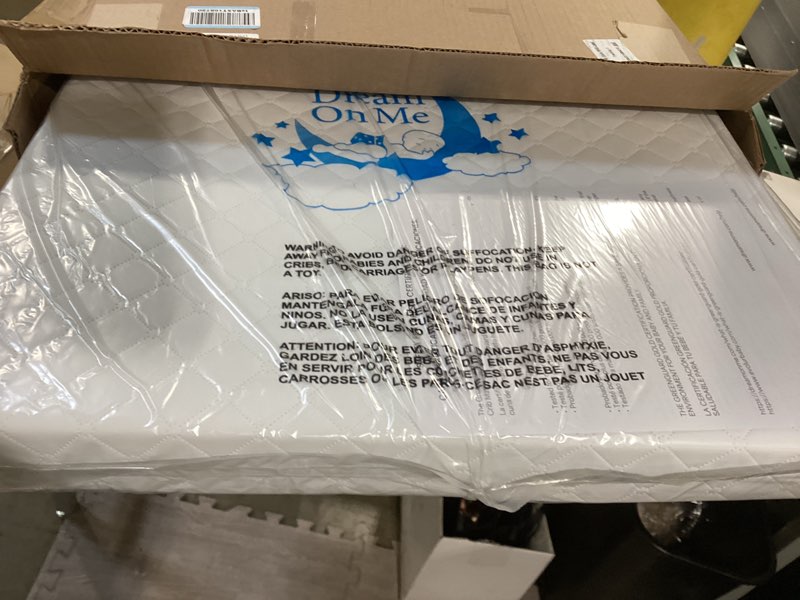 dream on me holly 2-in-1 mini & portable crib mattress (38”x 24”x 3”), dual sided, vinyl waterproof 