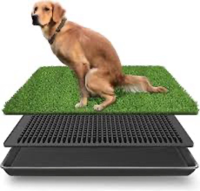 ondware dog grass pad with tray,30x20 in dogs potty tray