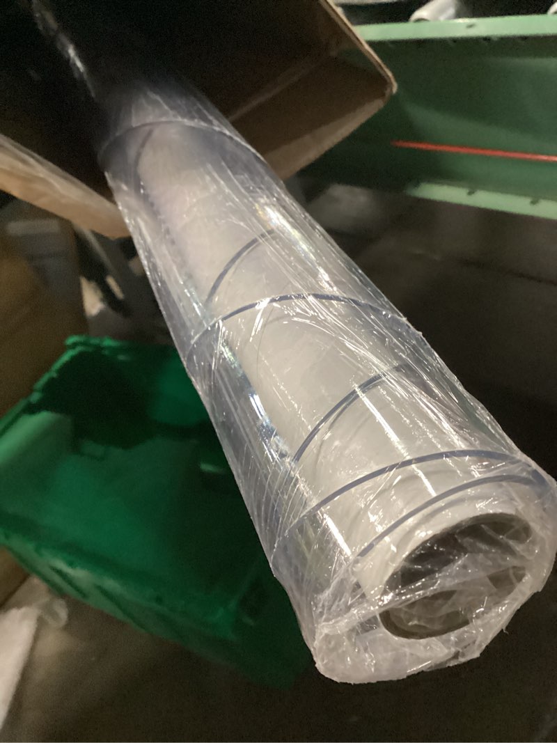Condition photo showing Good Condition for lovepads round clear table cover protector 54 inch, 2mm thick table protector for dining room, waterproof plastic cover pvc vinyl tablecloth, circle tabletop protective pad for furnture surface 54" (round) clear 2mm