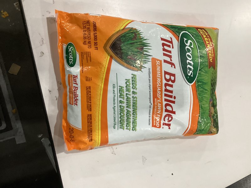 Condition photo showing As Is for Scotts Turf Builder SummerGuard Lawn Food with Insect Control, 13.35 lbs., 5,000 sq. ft.