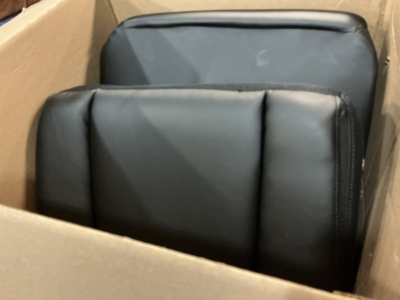 Condition photo showing As Is for Amazon Basics Classic Puresoft PU Padded Mid-Back Height Adjustable Office Computer Desk Chair with Armrest, 26"D x 23.75"W x 42"H, Black