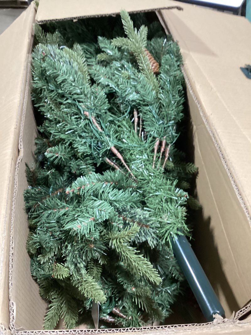 Holiday Living 7-ft Hayden pine Pre-lit Pencil Artificial Christmas Tree with Twinkling Multicolor