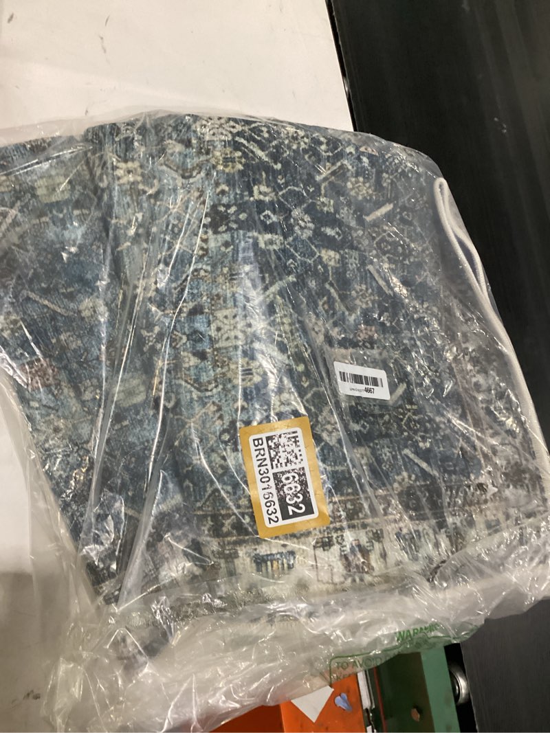 Condition photo showing Good Condition for green 3x7 runner rug for hallways bed side kitchen, boho washable low-pile floor entryway long bathroom mat, non-slip laundry room washstand front carpet 36x84 inch green 3'x7'