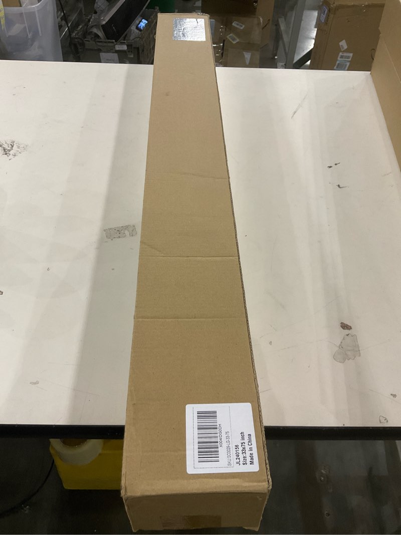 Condition photo showing New/Like New for Joydeco No Drill Blackout Shades, Free-Stop Cordless Roller Shades, UV Protection, Thermal Insulated Blinds for Indoor Windows, Easy Install Window Blinds for Home and Office (Grey, 33" W X 75" H) Light Grey (No Drill) 33"W x 75"H
