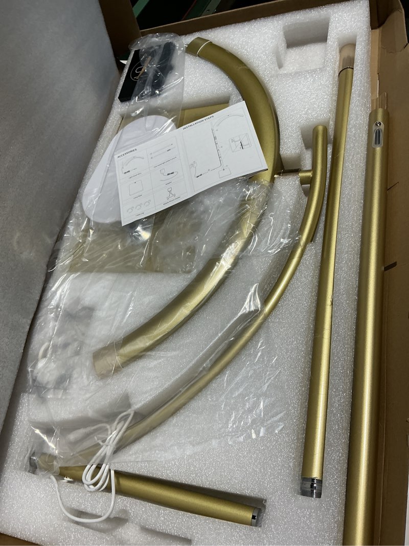Condition photo showing Good Condition for lash light esthetician lamp for lash extensions - led floor lash lamp half moon ring facial light for eyelash tech with pallets & phone holder light for tattoo artists, nail tech x gold