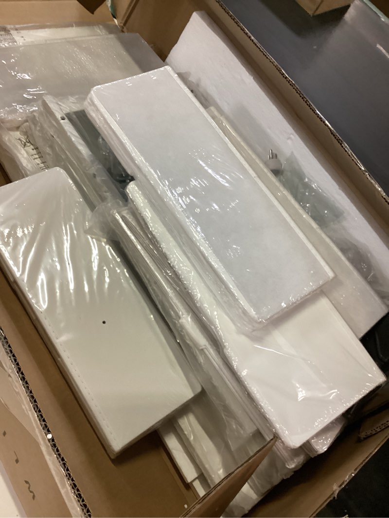 Condition photo showing As Is for wlive white dresser for bedroom, dresser tv stand for 65, 70, 75 inch tv with led lights & charging station, fabric chest of drawers with open shelves, 12 drawer dressers for closet, living room