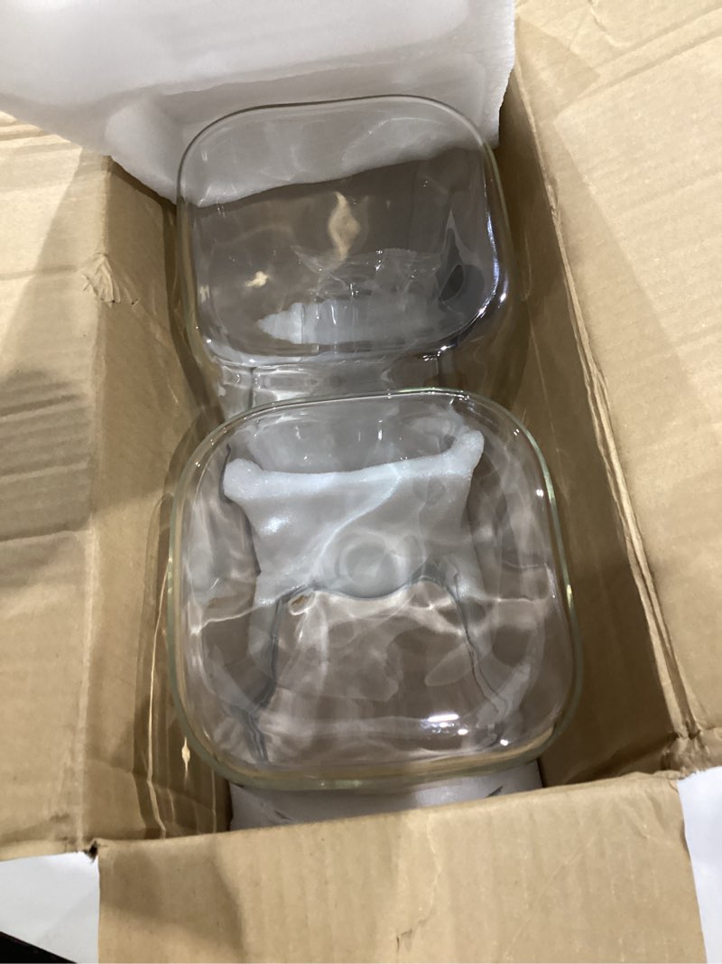Condition photo showing New/Like New for comsaf 1.2 gallon wide mouth flour sugar storage containers 2 pcs, 4.6 qt glass storage containers with lids, large pantry glass jar with lid, big jars for rice, flour, sugar, cereal, cookie, coffee 4.6qt-square-2pack
